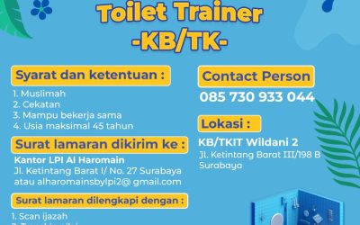 Dibuka Lowongan Toilet Trainer -KB/TK-